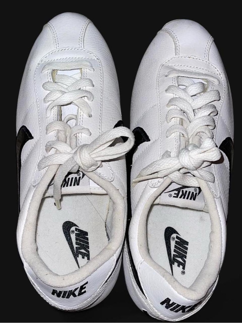 Nike Sneakers Cortez Style White/Black Swoosh Shoes Womens 8.5 - Picture 4 of 7